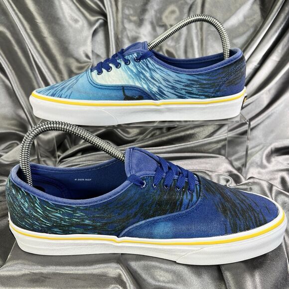 Vans Unisex National Geographic Blue Ocean Print Lace-Up Low Top Shoes M 7.5/W 9 - Picture 11 of 16
